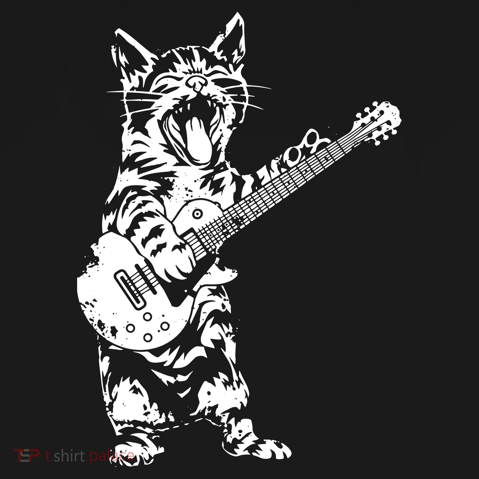 Cat Rocker Funny Kitty Plays Guitar Rockstar Cats Guitarist Ornament