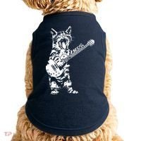 Cat Rocker Funny Kitty Plays Guitar Rockstar Cats Guitarist Doggie Tank thumb 0