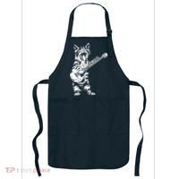 Cat Rocker Funny Kitty Plays Guitar Rockstar Cats Guitarist Apron thumb 0