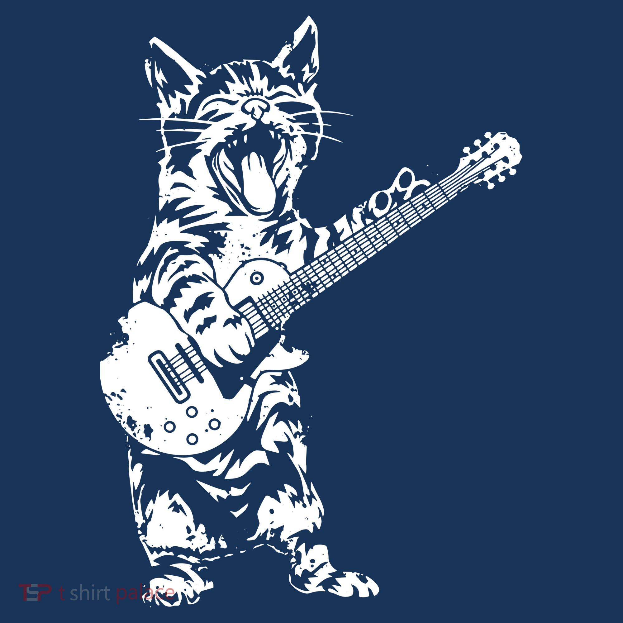 Cat Rocker Funny Kitty Plays Guitar Rockstar Cats Guitarist Sweatshirt