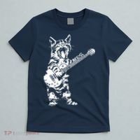 Cat Rocker Funny Kitty Plays Guitar Rockstar Cats Guitarist T-Shirt thumb 5
