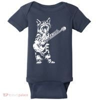 Cat Rocker Funny Kitty Plays Guitar Rockstar Cats Guitarist Baby Bodysuit thumb 0