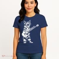 Cat Rocker Funny Kitty Plays Guitar Rockstar Cats Guitarist Women's T-Shirt thumb 4