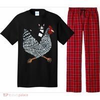 Cat Riding Funny Chicken Tuxedo Cat On A Chicken Lover Pajama Set thumb 0