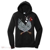 Cat Riding Funny Chicken Tuxedo Cat On A Chicken Lover Women's Hoodie thumb 0