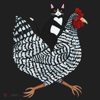 Cat Riding Funny Chicken Tuxedo Cat On A Chicken Lover Hat thumb 2