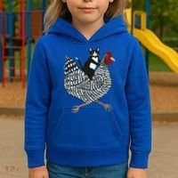 Cat Riding Funny Chicken Tuxedo Cat On A Chicken Lover Kids Hoodie thumb 3