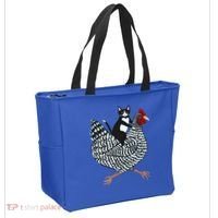 Cat Riding Funny Chicken Tuxedo Cat On A Chicken Lover Tote Bag thumb 2
