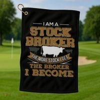 Cattle Rancher Funny Cow Stockbroker Cattleman Farmer Golf Towel thumb 1