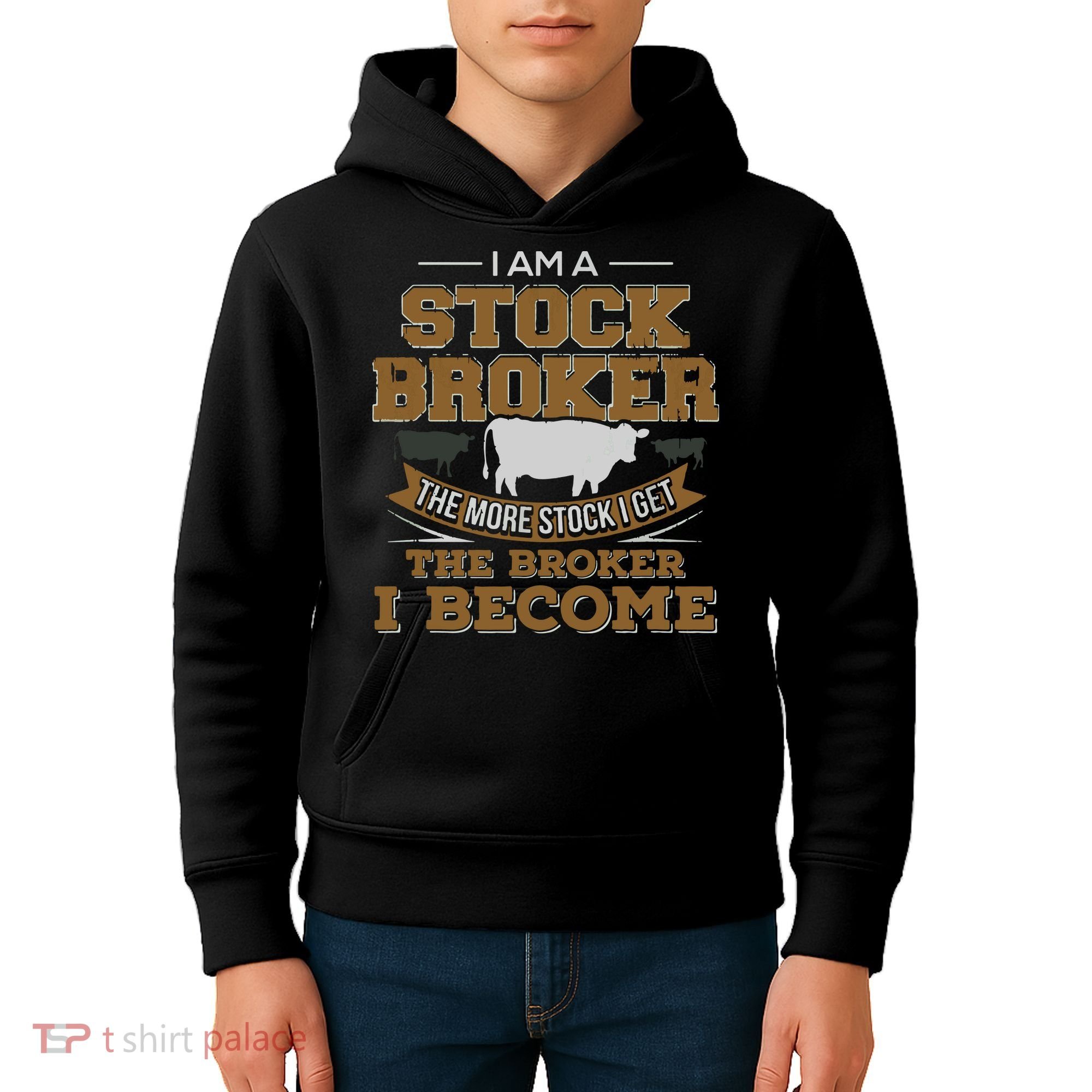 Cattle Rancher Funny Cow Stockbroker Cattleman Farmer Kids Hoodie