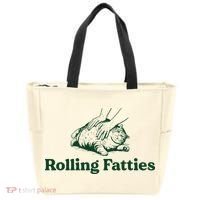 Cat Rolling Fatties Funny Tote Bag thumb 0
