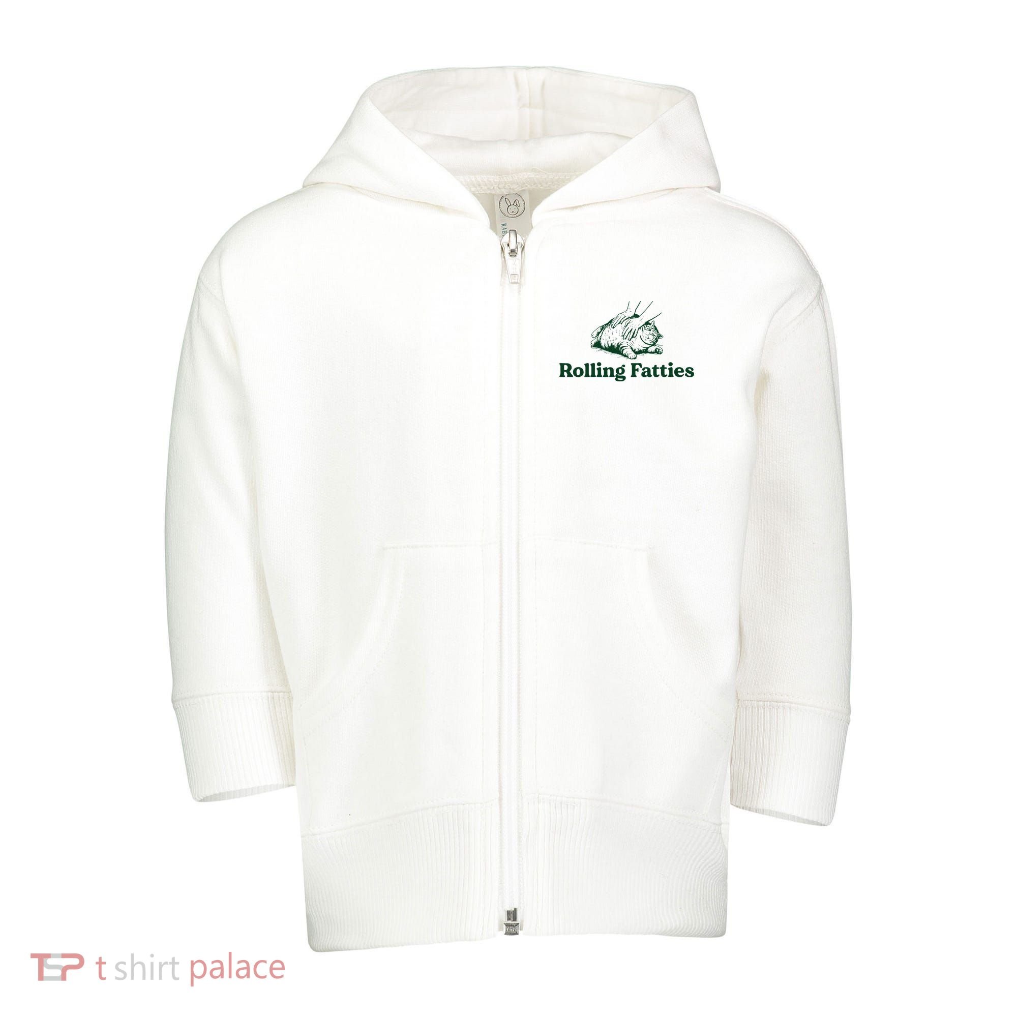Cat Rolling Fatties Funny Toddler Zip Fleece Hoodie