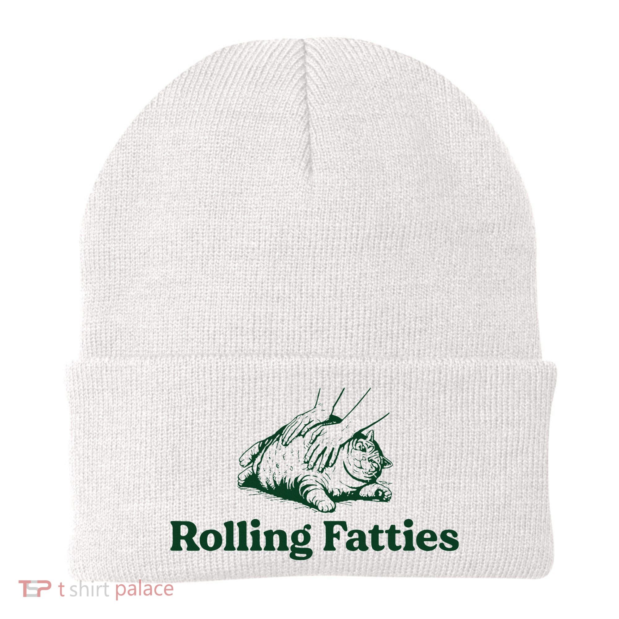 Cat Rolling Fatties Funny Beanie