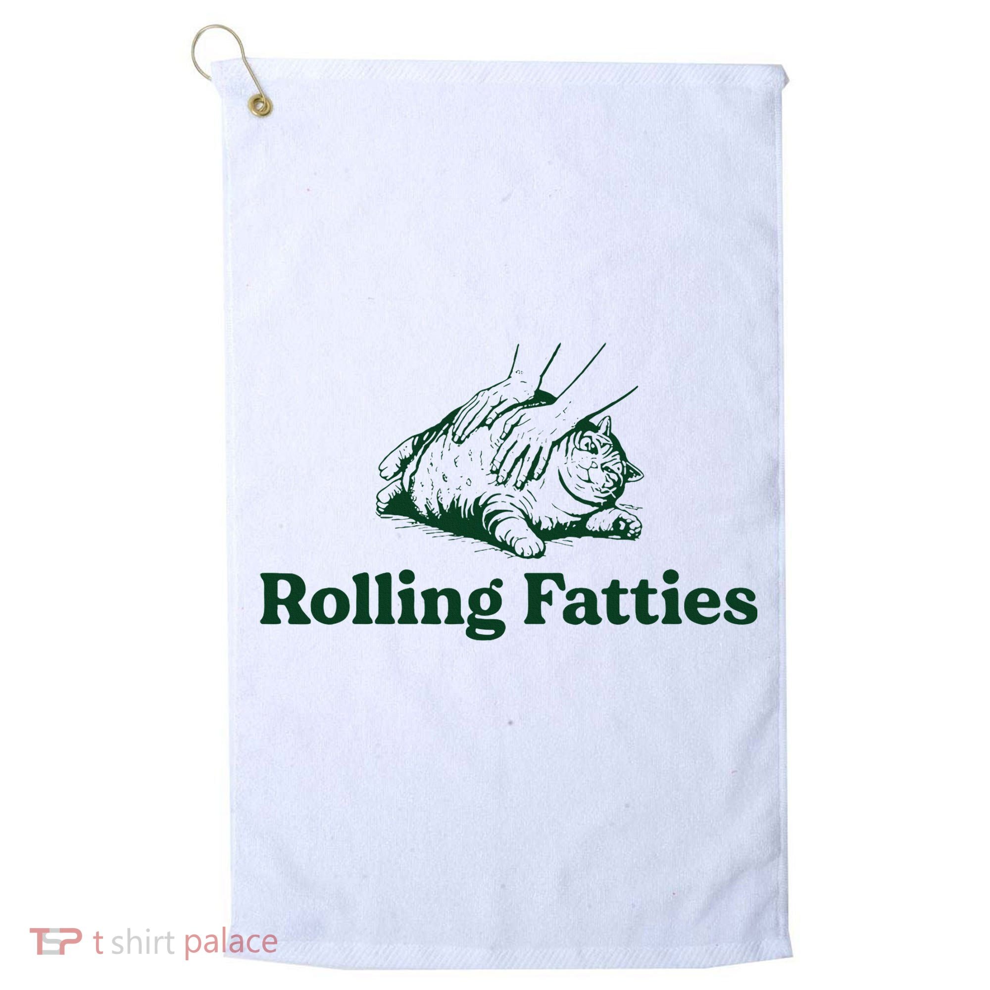 Cat Rolling Fatties Funny Golf Towel