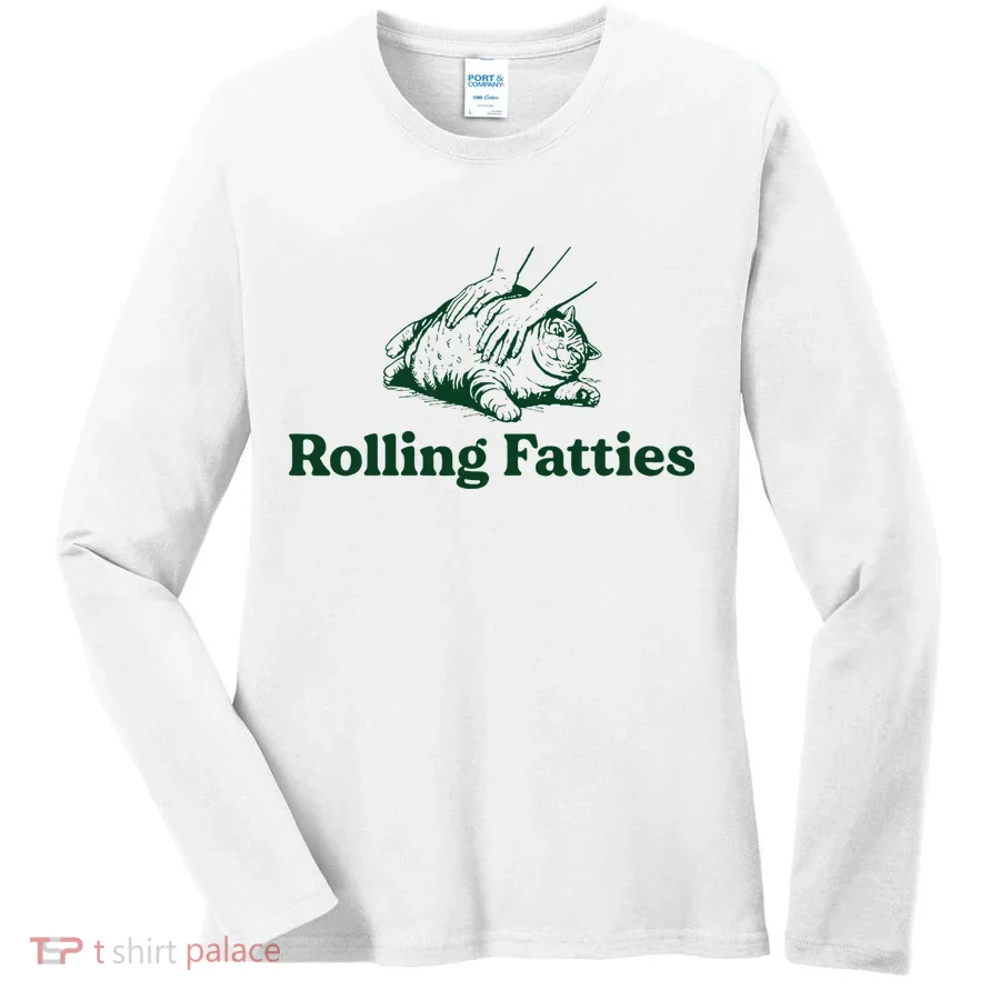 Cat Rolling Fatties Funny Women's Long Sleeve Shirt