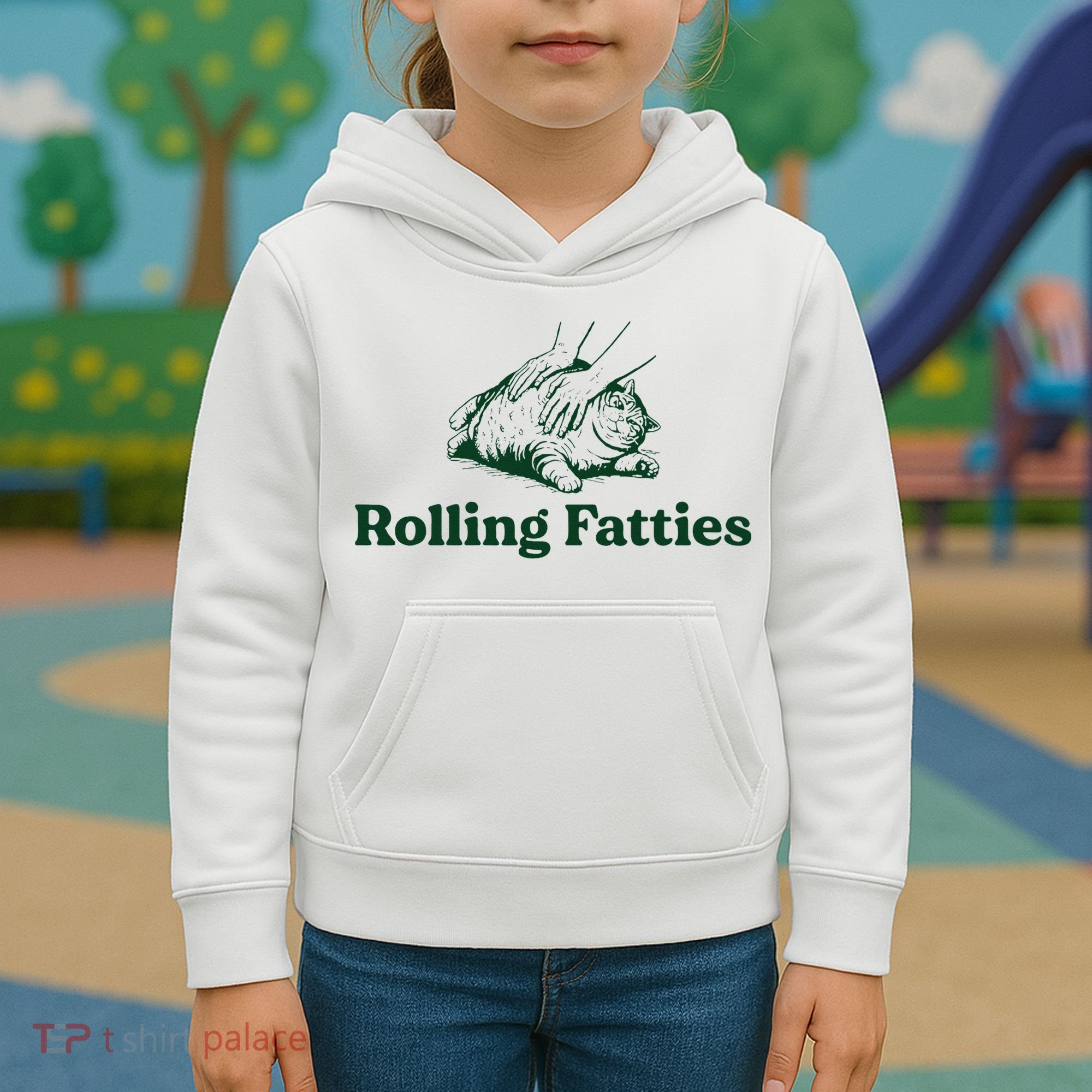Cat Rolling Fatties Funny Kids Hoodie
