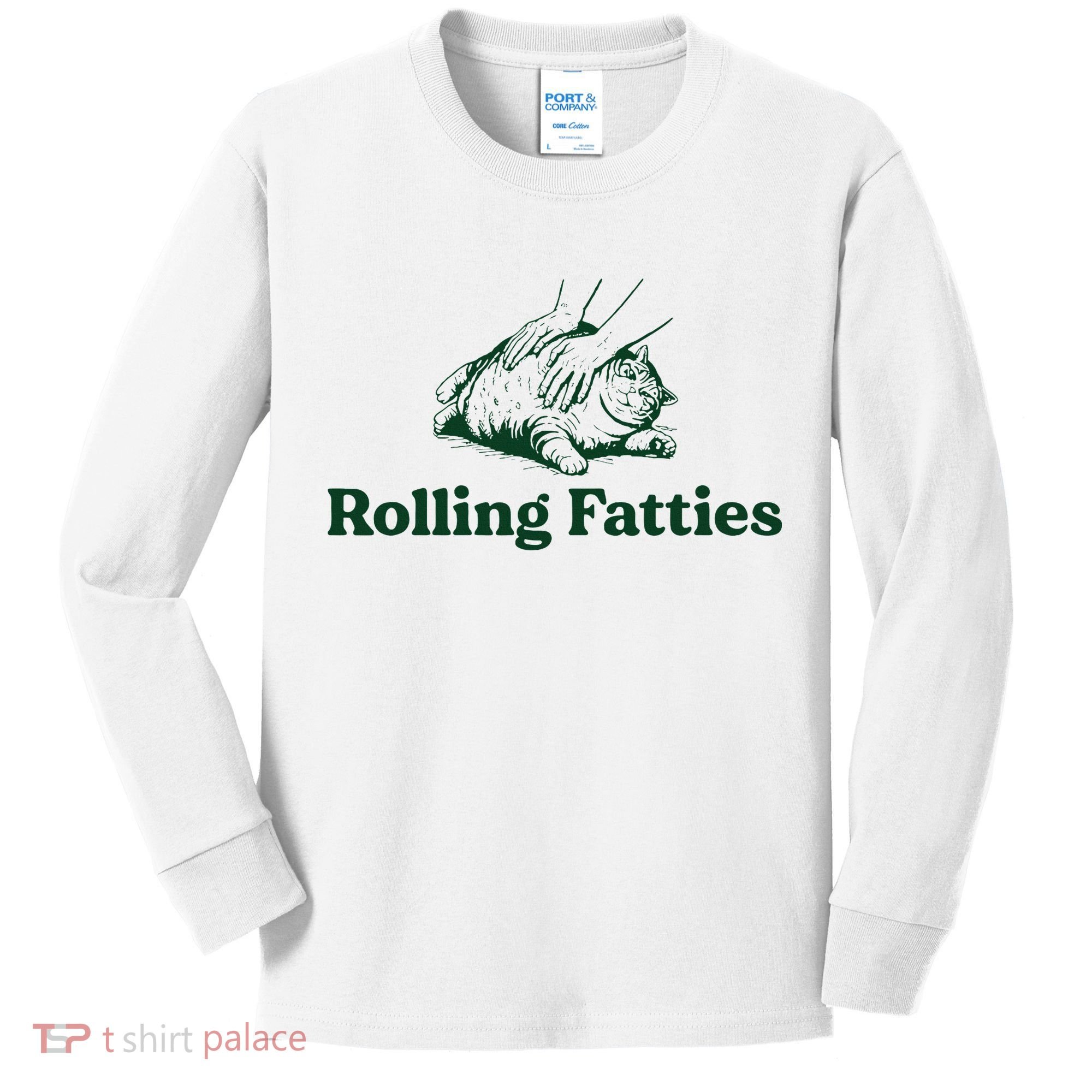 Cat Rolling Fatties Funny Kids Long Sleeve Shirt