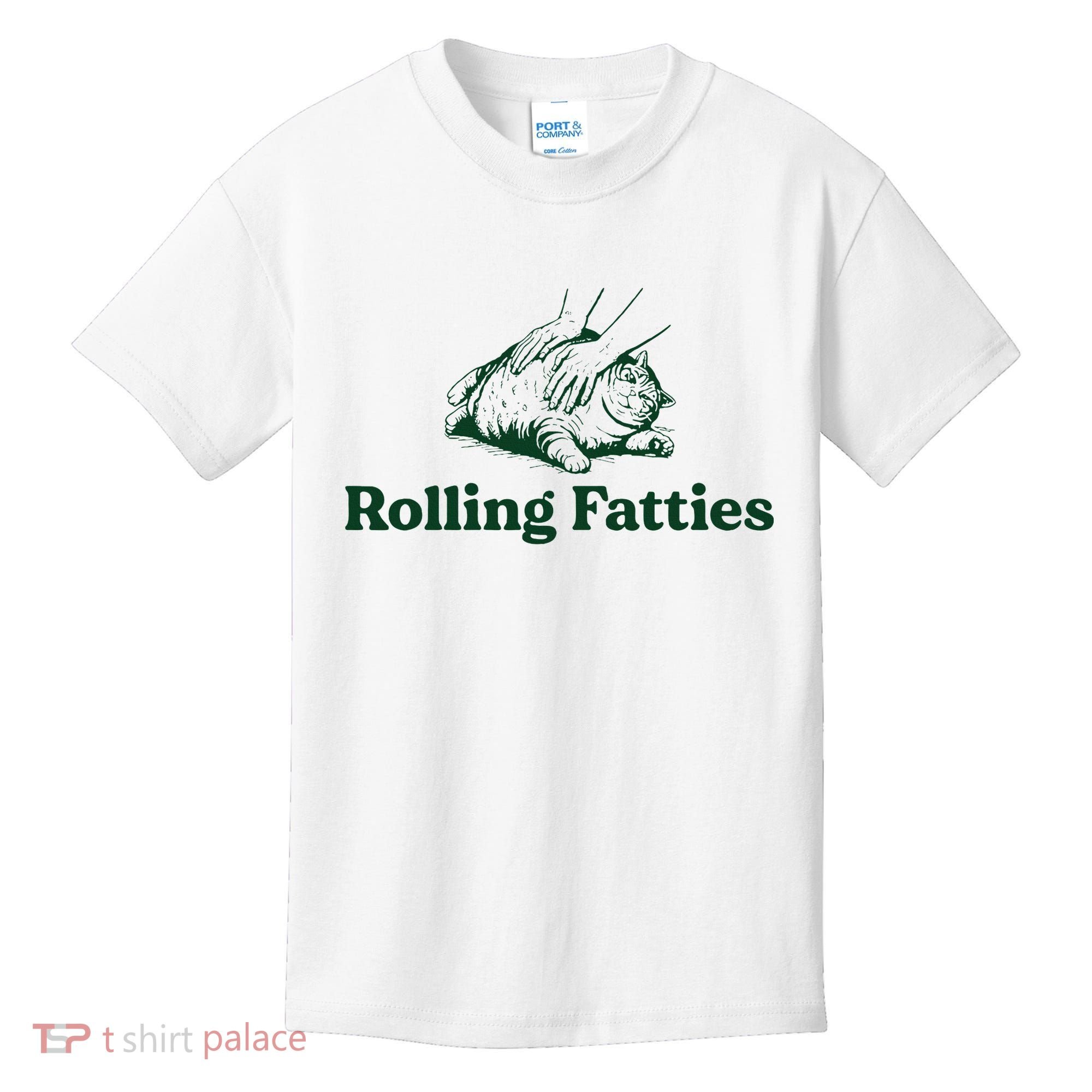Cat Rolling Fatties Funny Kids T-Shirt