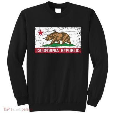 California Republic Flag Ca Distressed Design Classic Sweatshirt