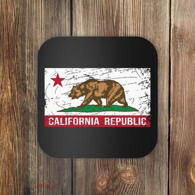 California Republic Flag Ca Distressed Design Classic Coaster