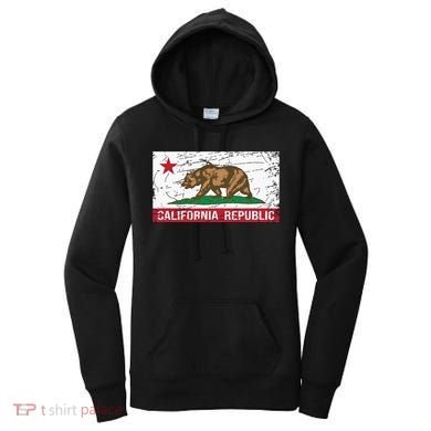 California Republic Flag Ca Distressed Design Classic Women's Hoodie