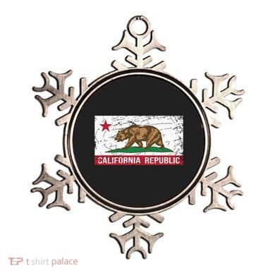 California Republic Flag Ca Distressed Design Classic Ornament