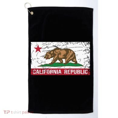 California Republic Flag Ca Distressed Design Classic Golf Towel