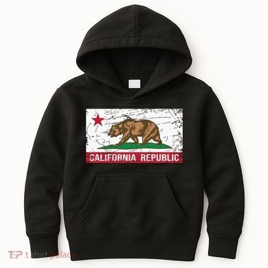 California Republic Flag Ca Distressed Design Classic Kids Hoodie