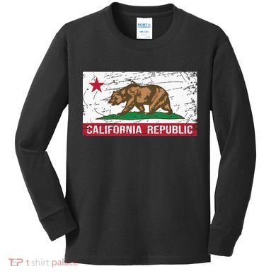 California Republic Flag Ca Distressed Design Classic Kids Long Sleeve Shirt