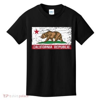 California Republic Flag Ca Distressed Design Classic Kids T-Shirt