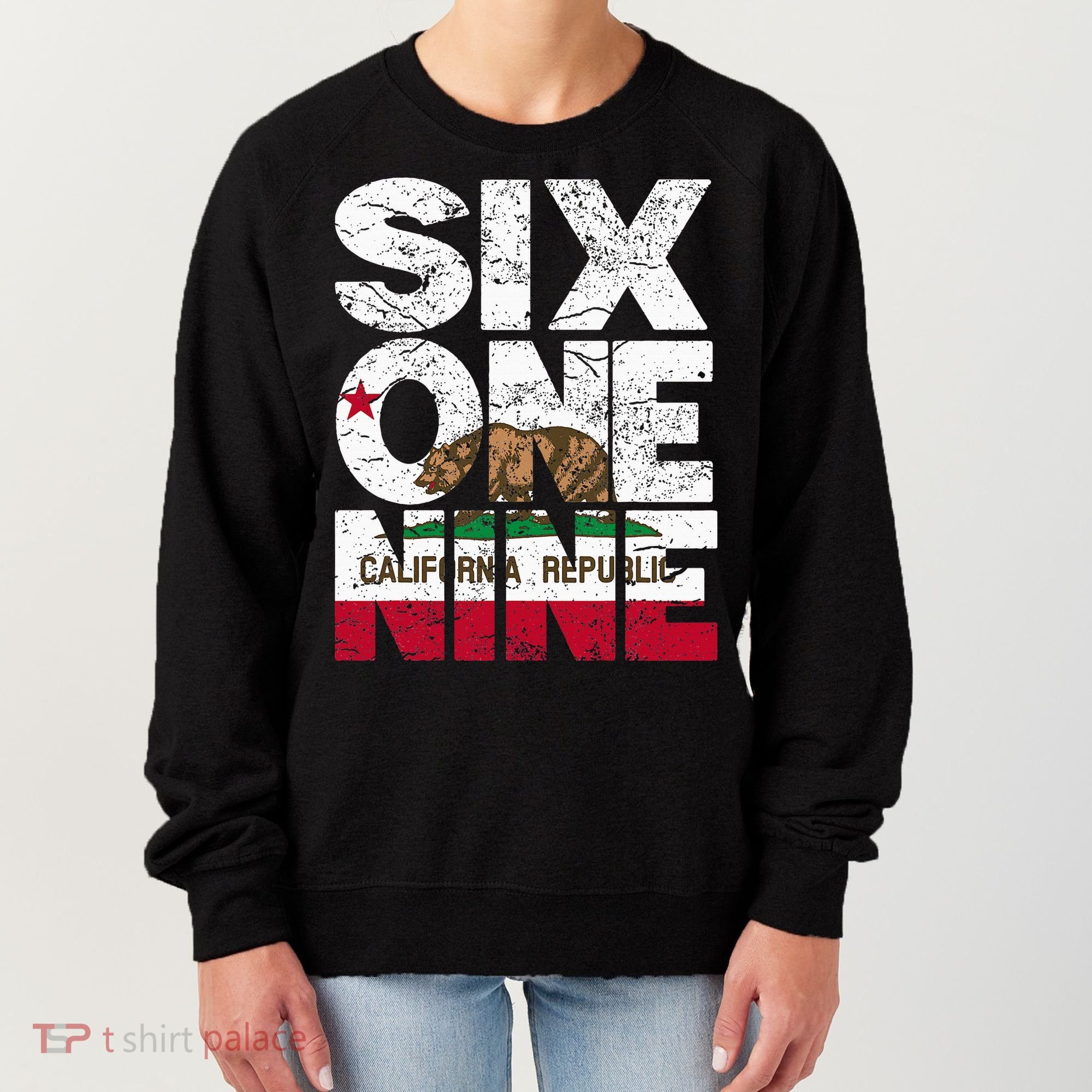 California Republic Flag 619 Area Code Women's Sweatshirt