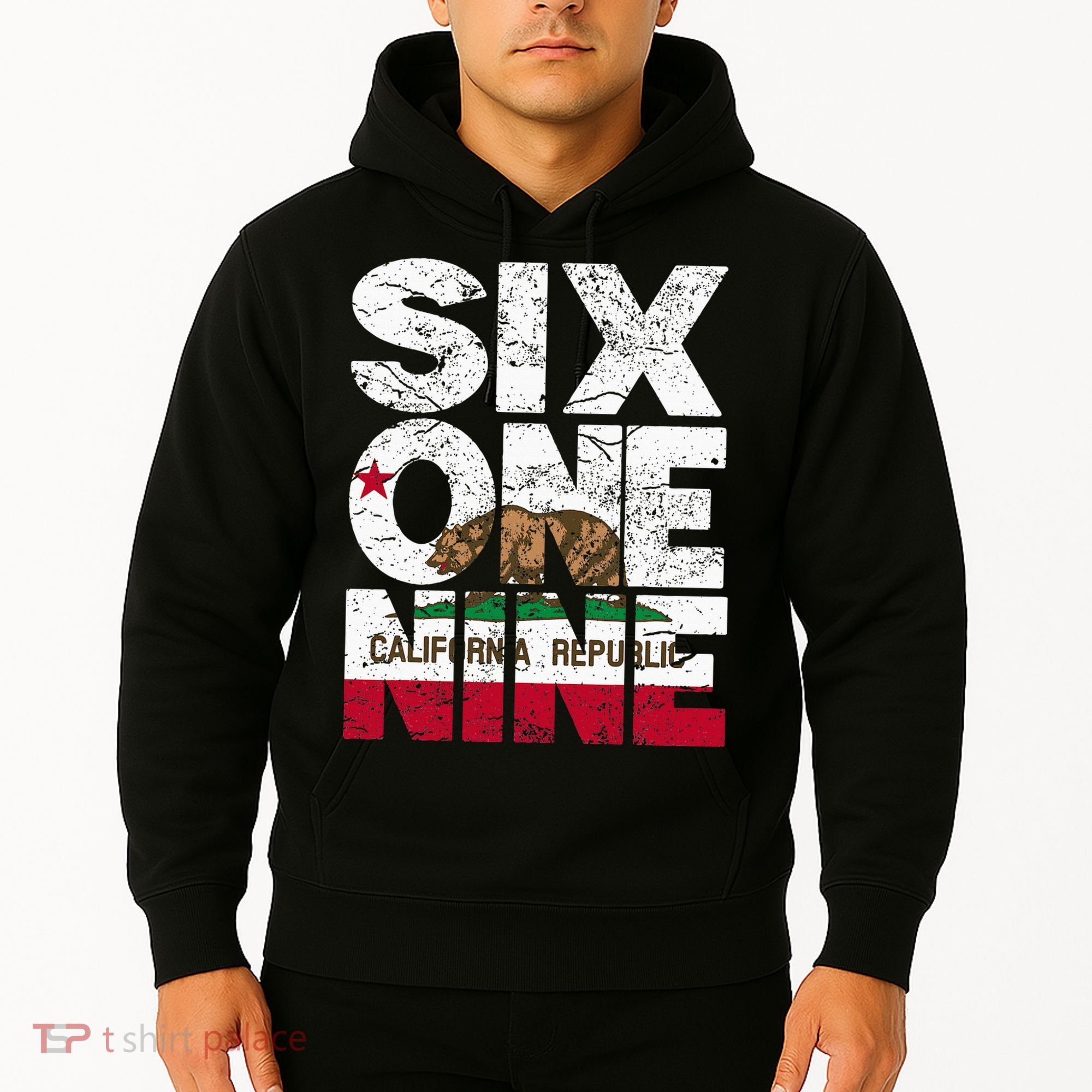 California Republic Flag 619 Area Code Hoodie