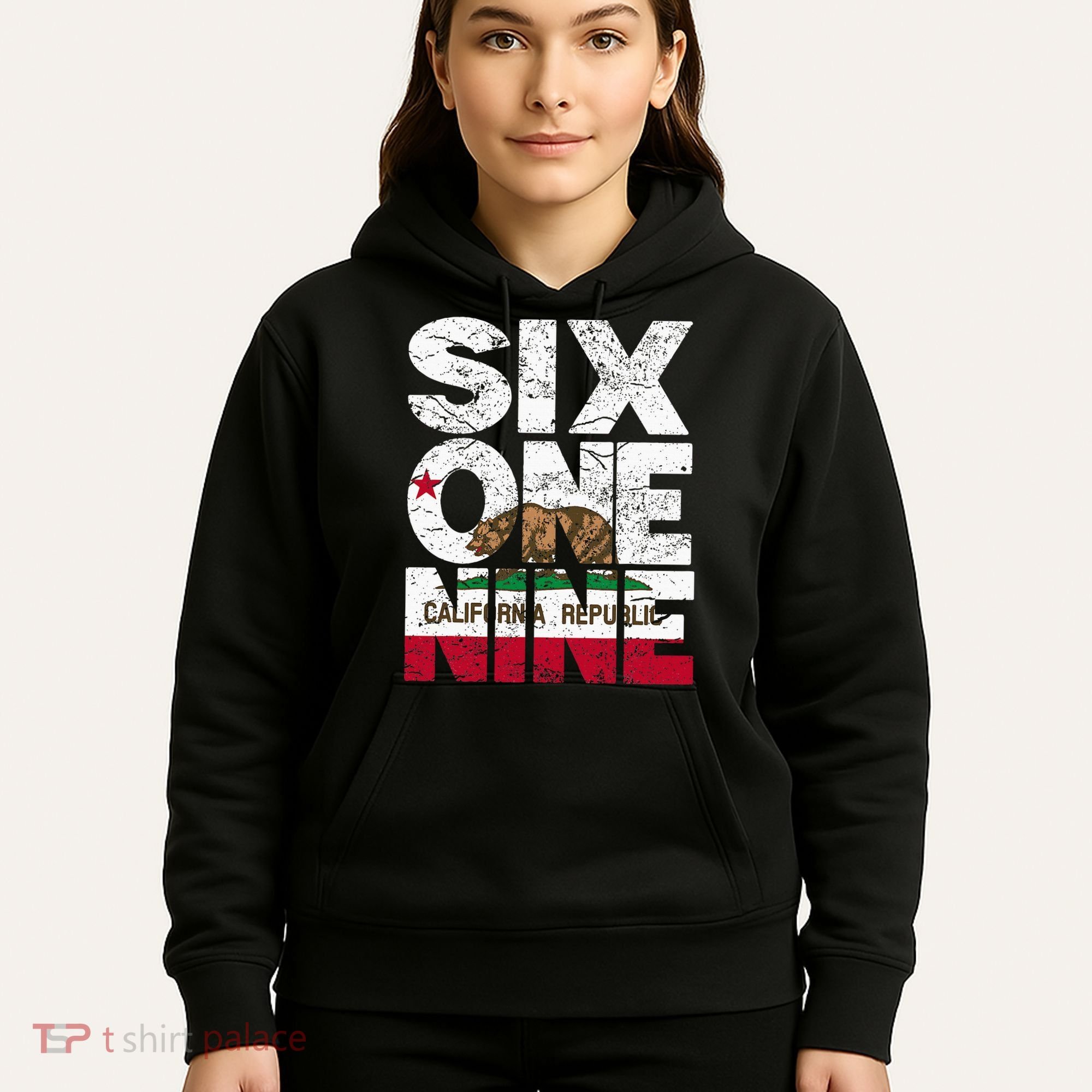 California Republic Flag 619 Area Code Hoodie