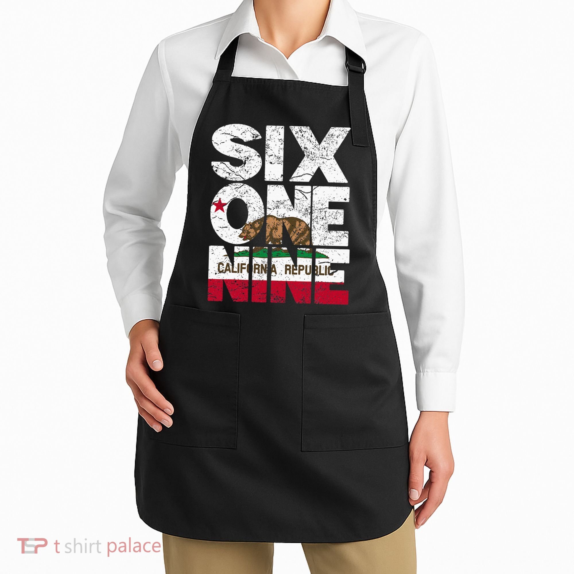 California Republic Flag 619 Area Code Apron