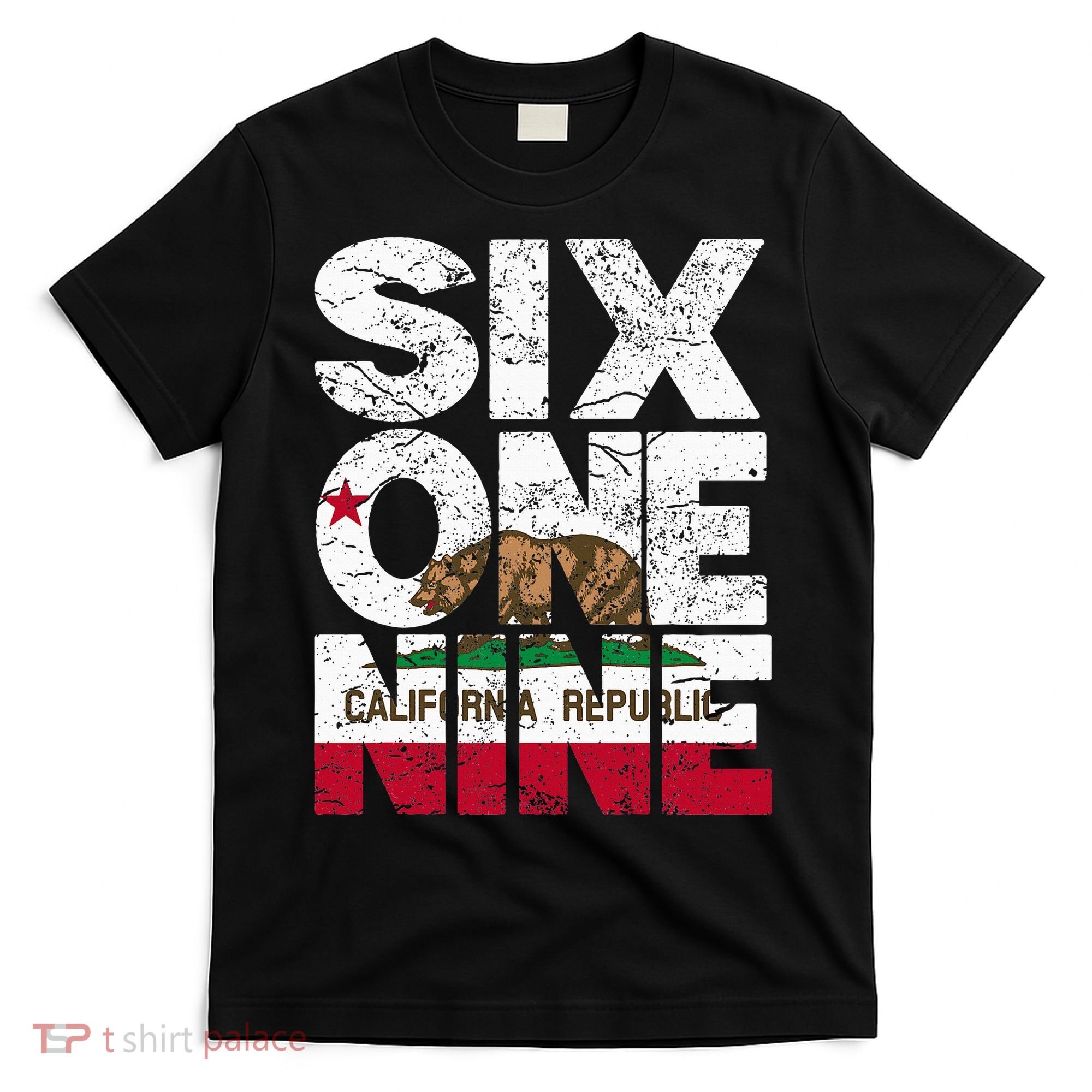 California Republic Flag 619 Area Code T-Shirt