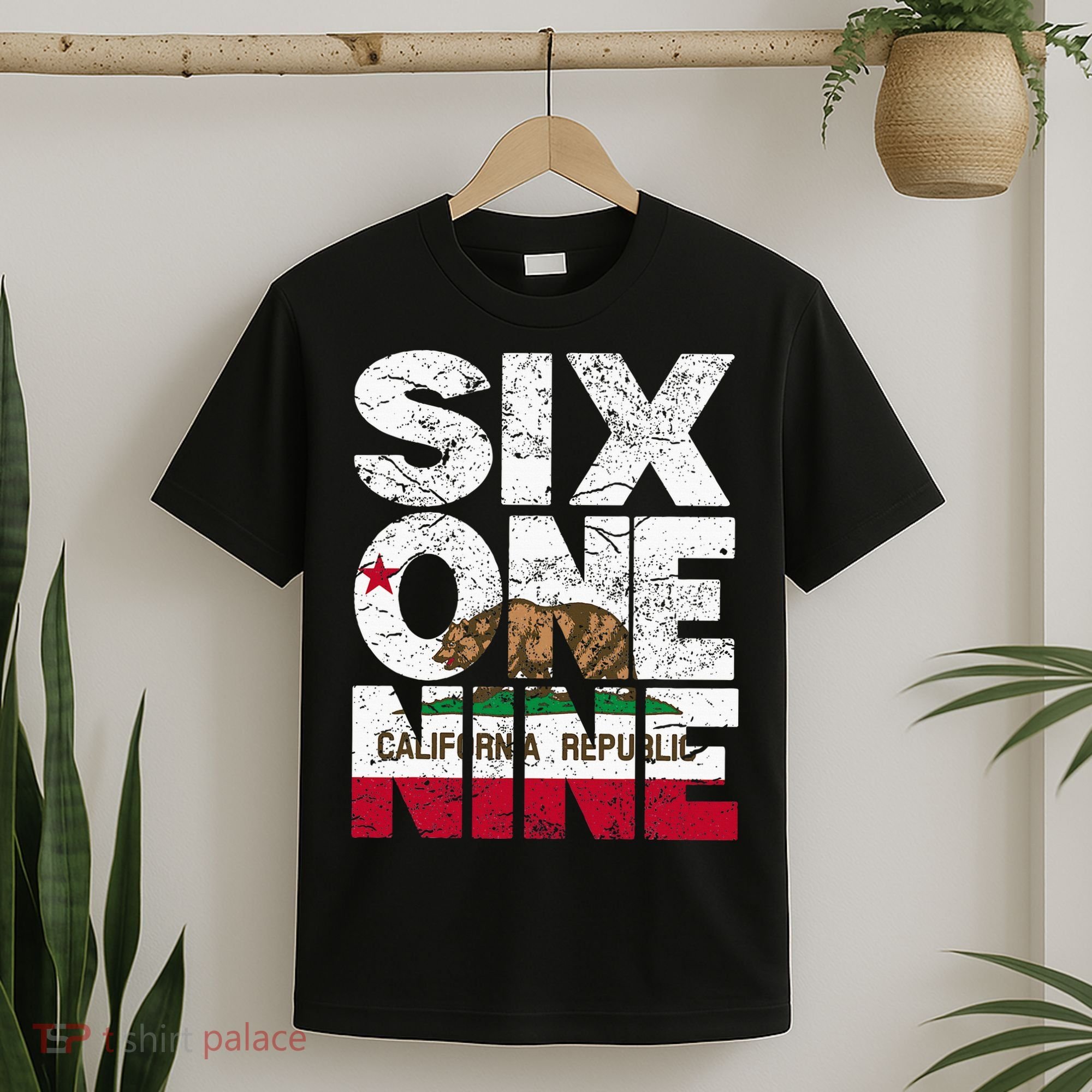 California Republic Flag 619 Area Code T-Shirt