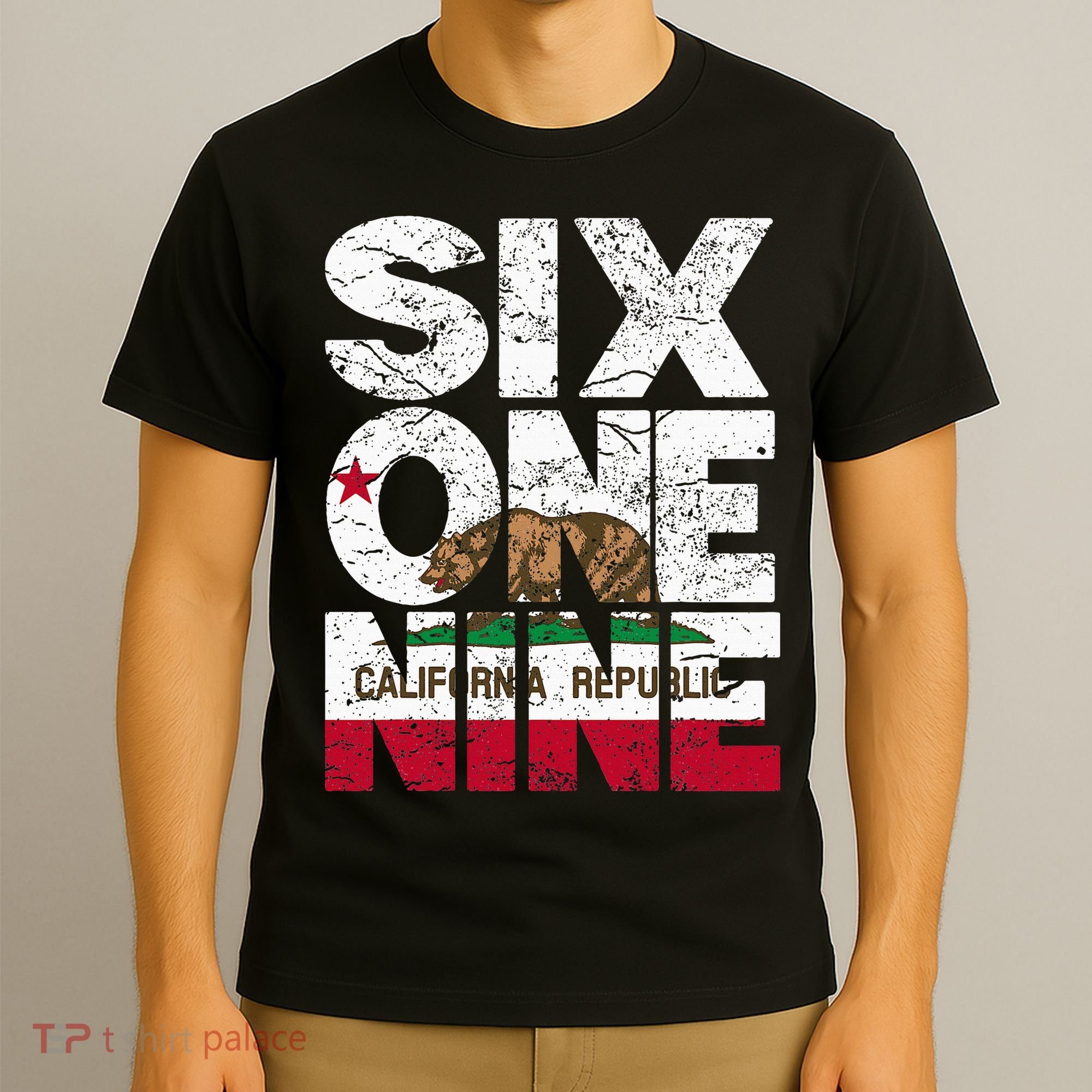 California Republic Flag 619 Area Code T-Shirt