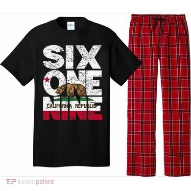 California Republic Flag 619 Area Code Pajama Set