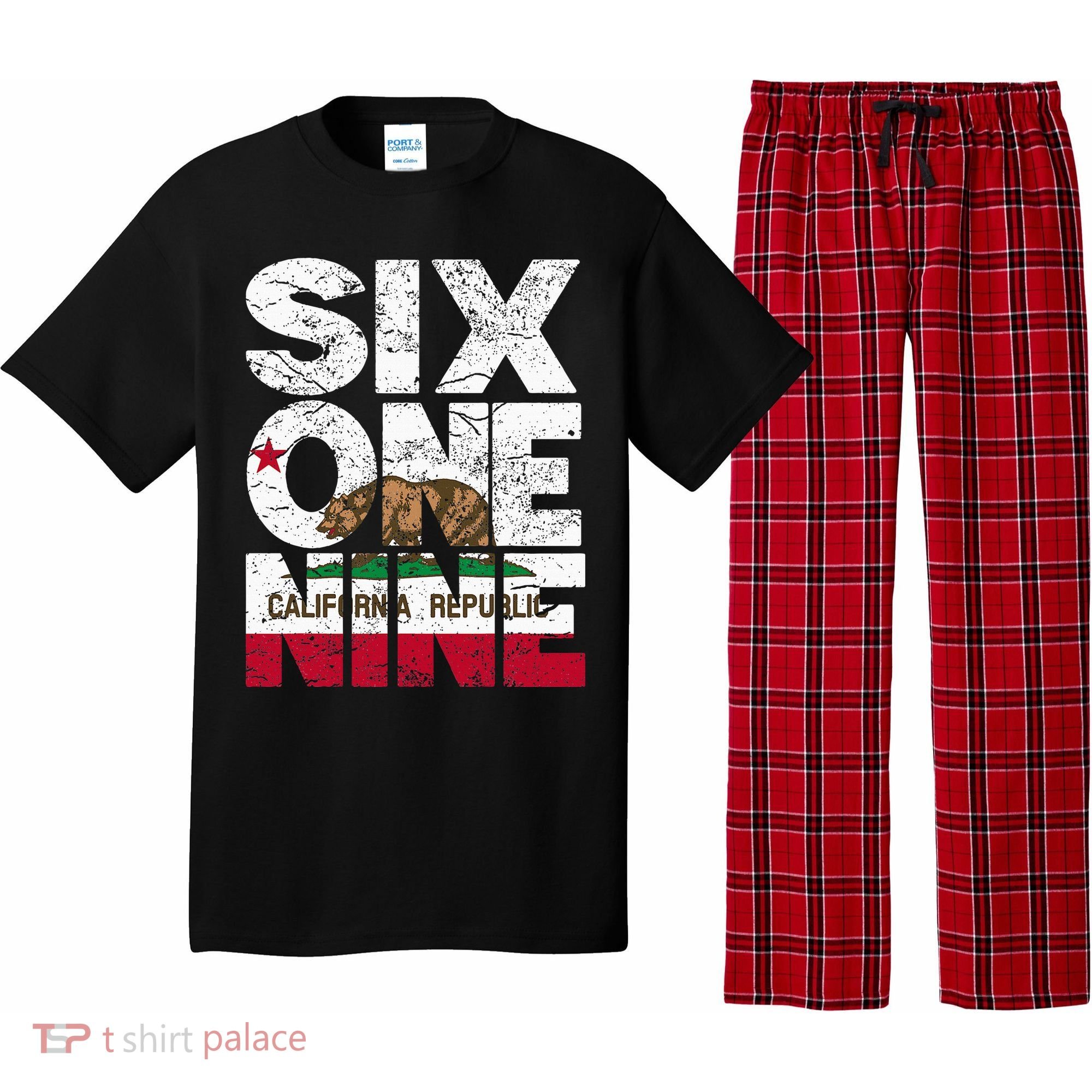 California Republic Flag 619 Area Code Pajama Set