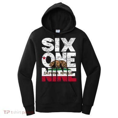 California Republic Flag 619 Area Code Women's Hoodie