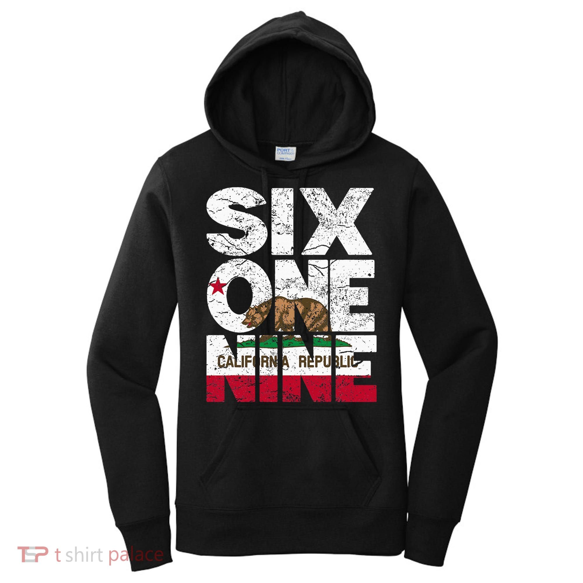 California Republic Flag 619 Area Code Women's Hoodie