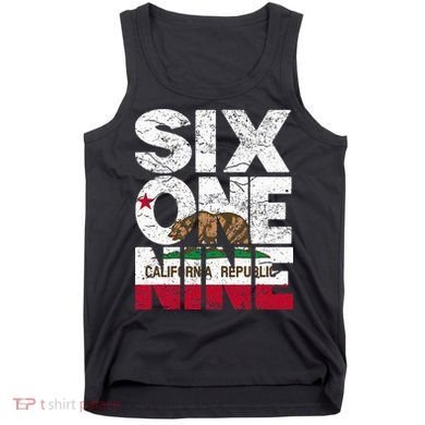 California Republic Flag 619 Area Code Tank Top