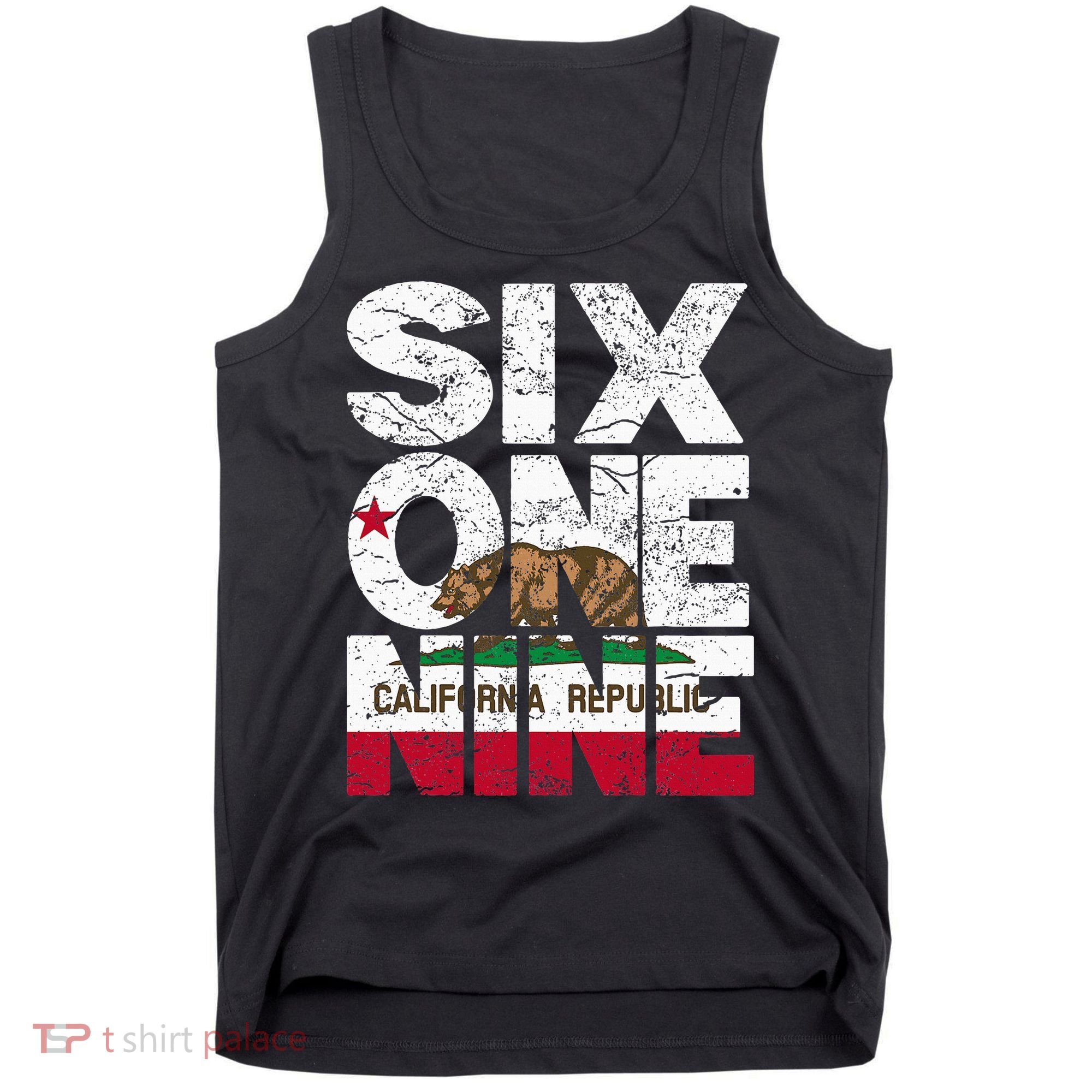 California Republic Flag 619 Area Code Tank Top