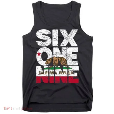 California Republic Flag 619 Area Code Tank Top