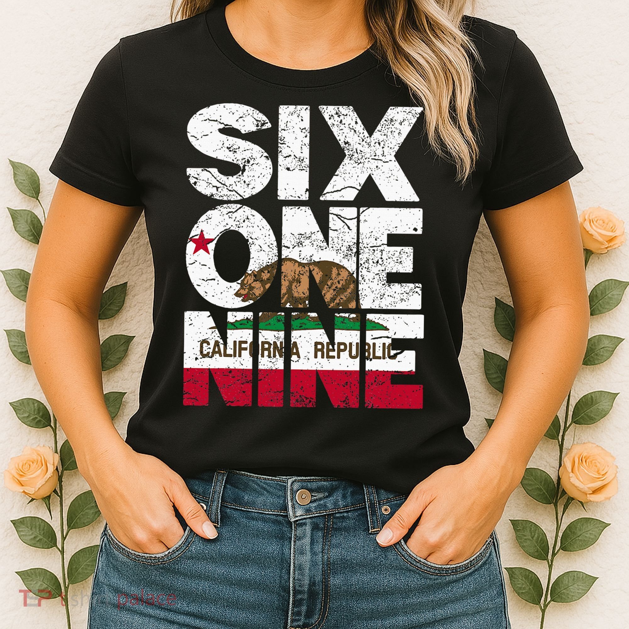 California Republic Flag 619 Area Code Women's T-Shirt