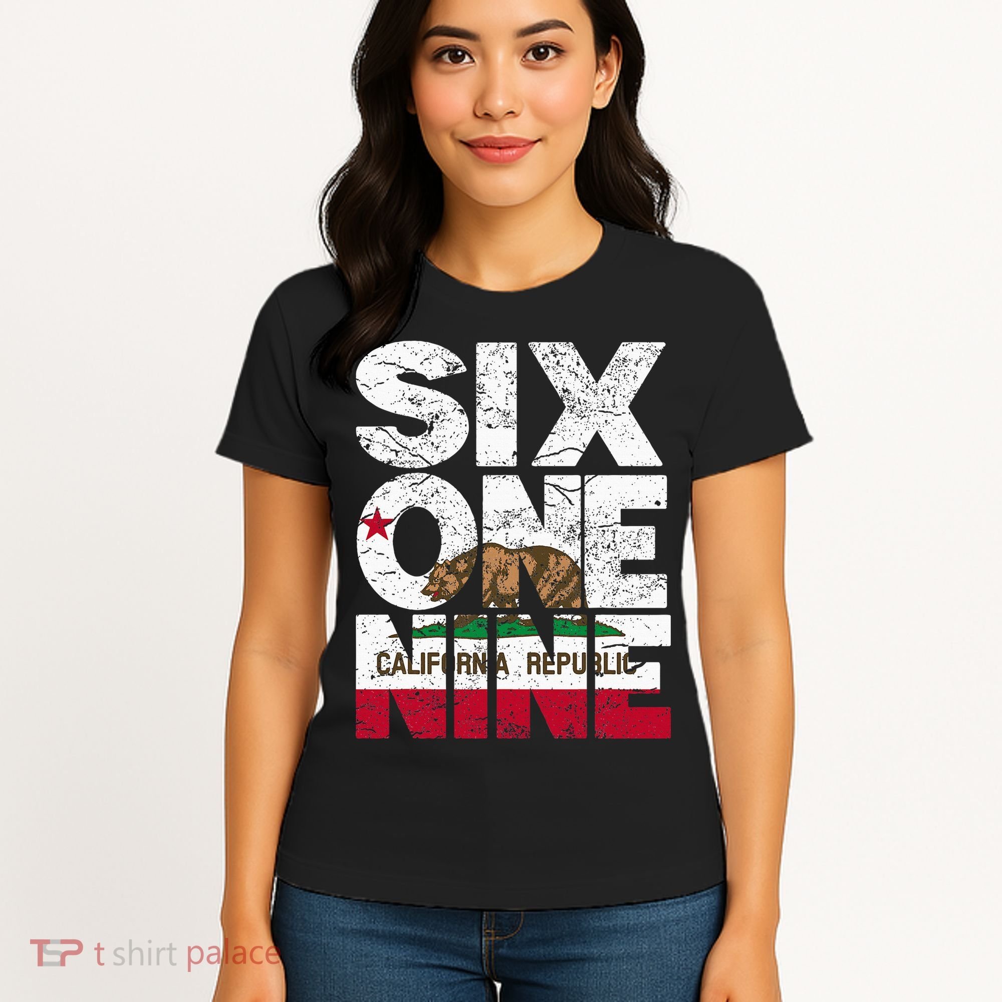 California Republic Flag 619 Area Code Women's T-Shirt