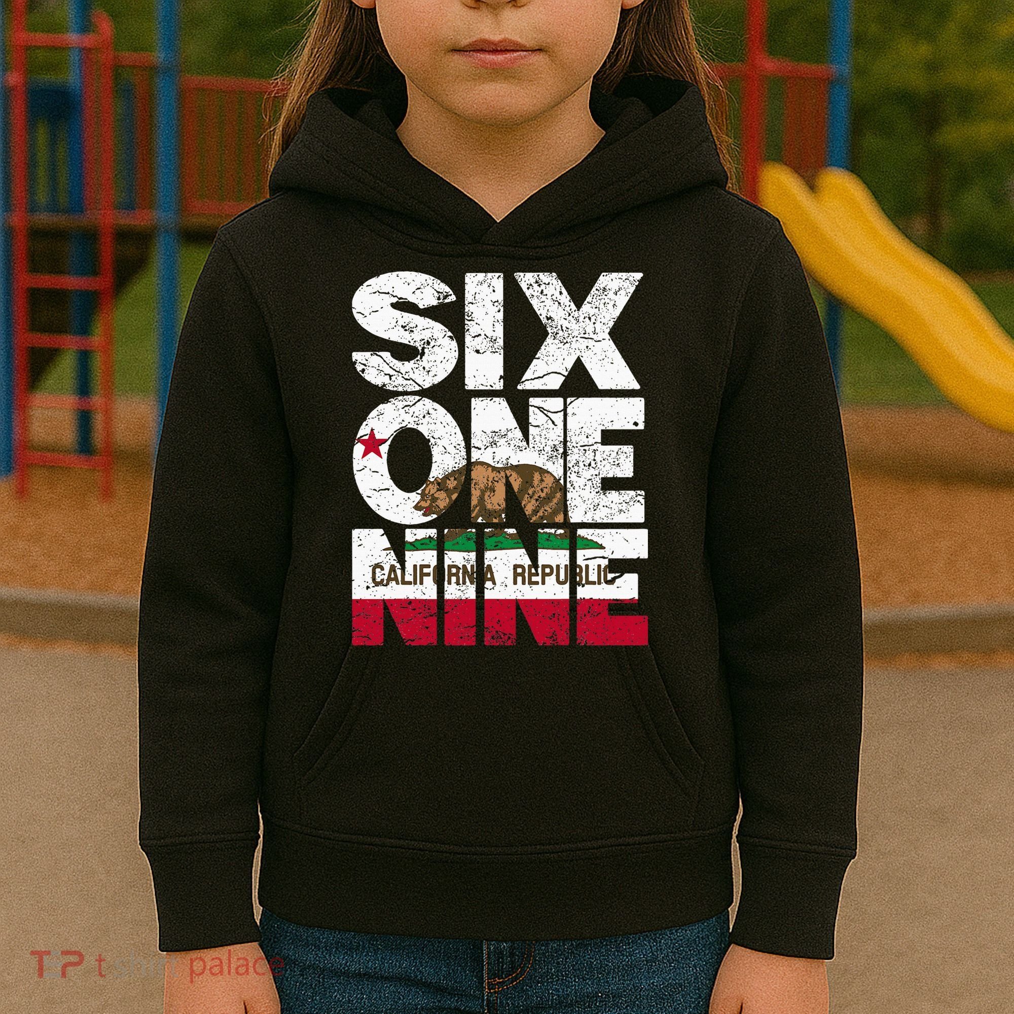 California Republic Flag 619 Area Code Kids Hoodie