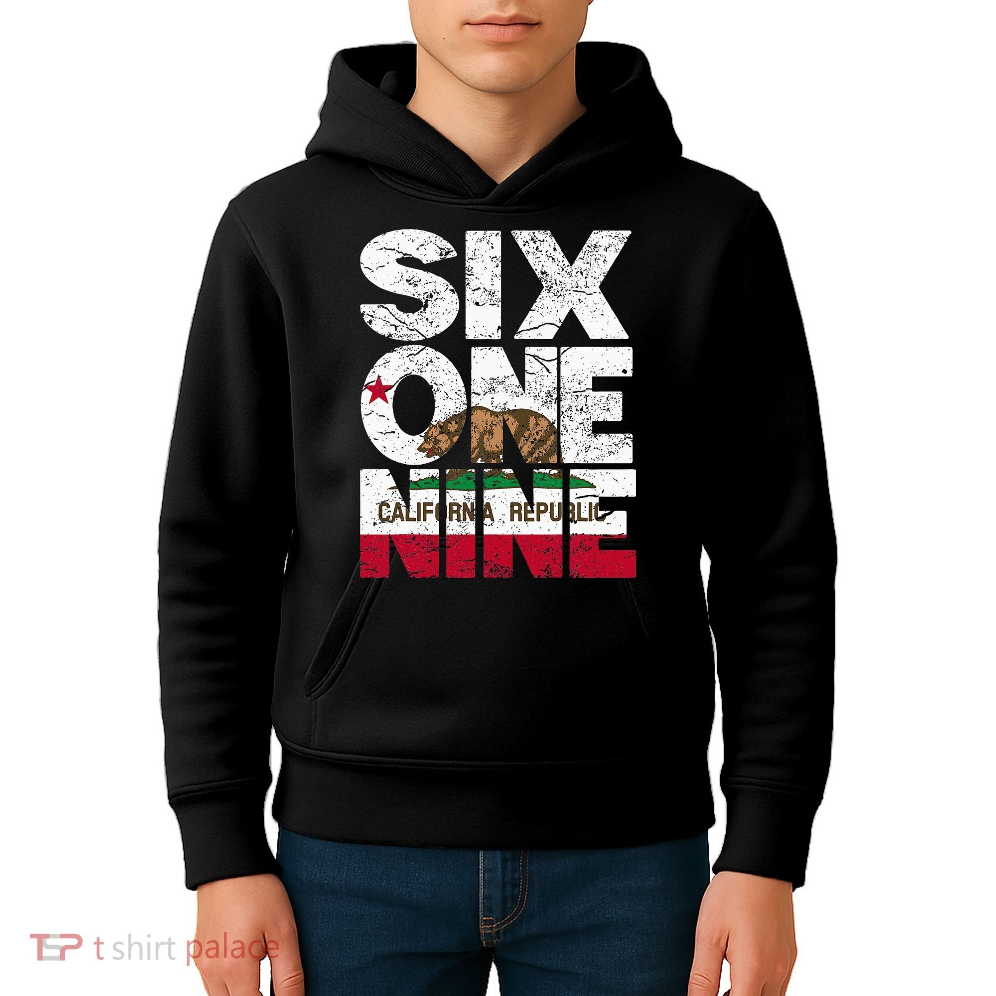 California Republic Flag 619 Area Code Kids Hoodie