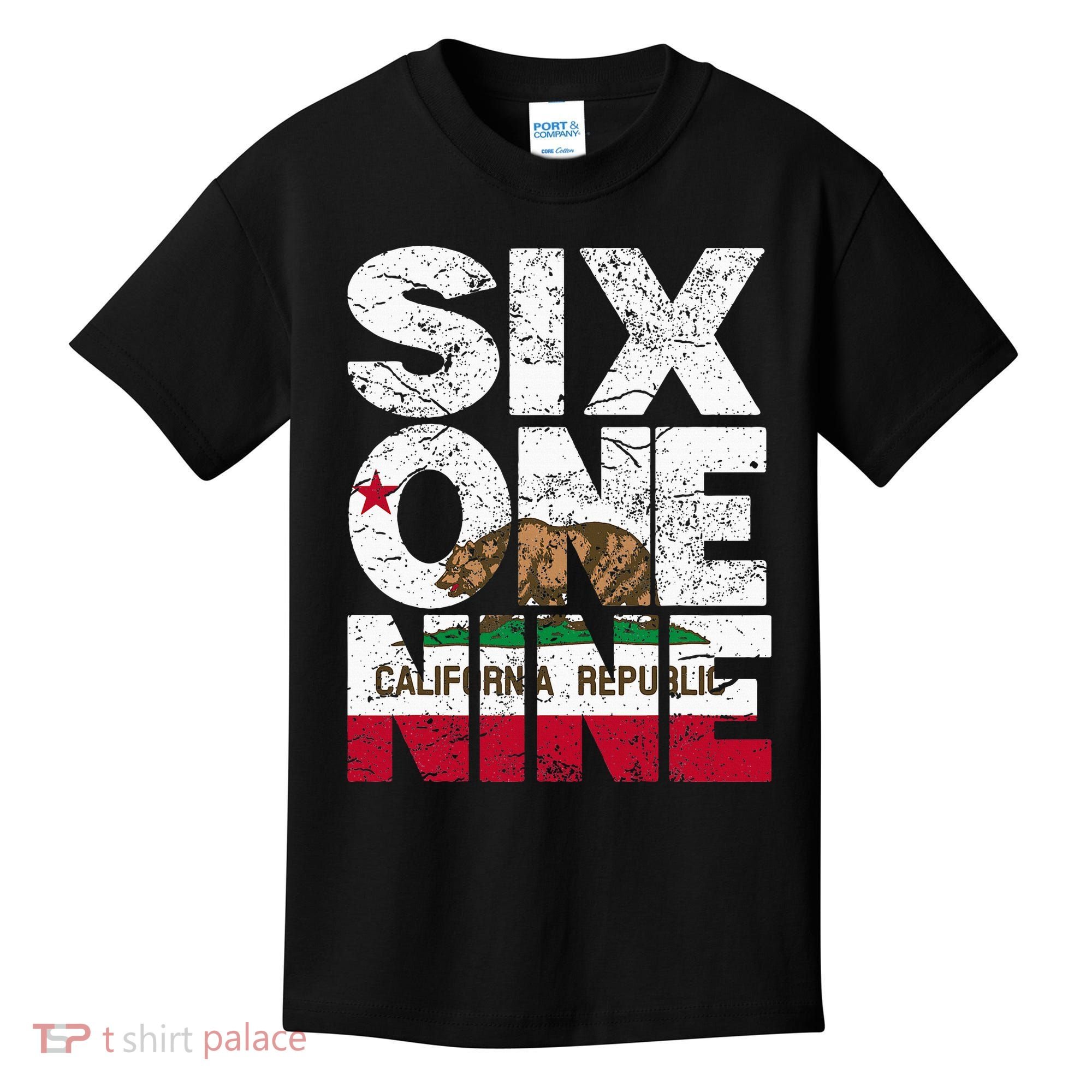 California Republic Flag 619 Area Code Kids T-Shirt