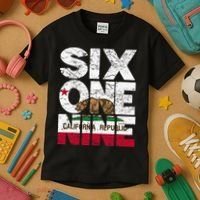 California Republic Flag 619 Area Code Kids T-Shirt thumb 3